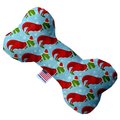 Mirage Pet Products Christmas T-rex Canvas Bone Dog Toy 10 in. 1320-CTYBN10